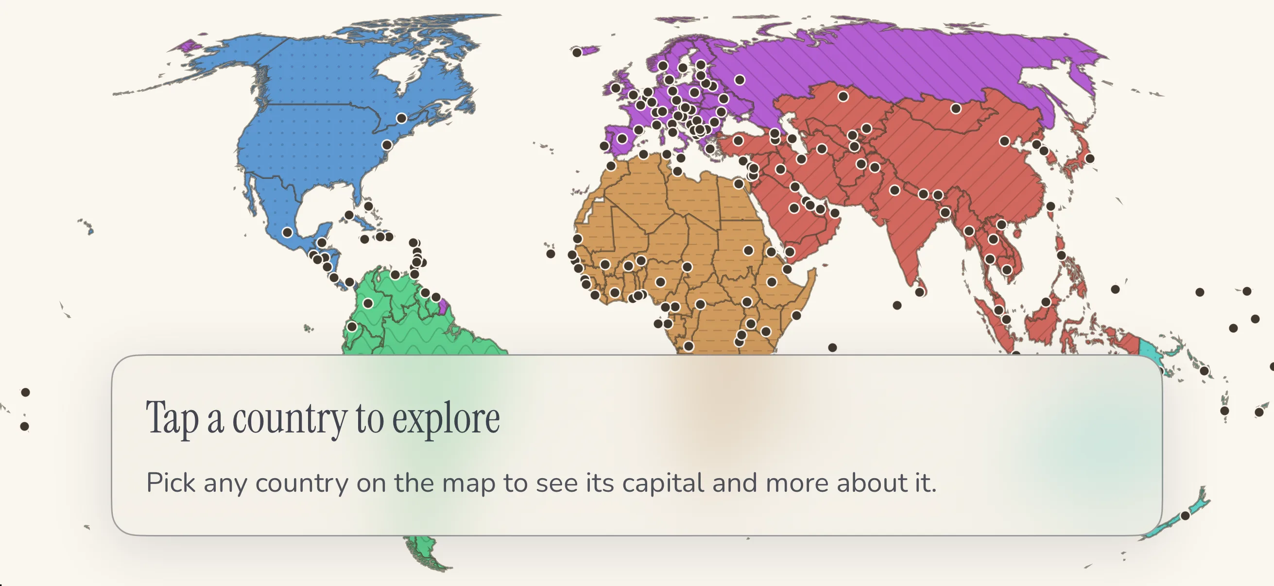 Explore the world full-screen map on iPhone